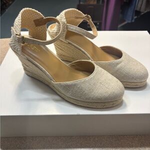 J. Crew Beige Wedge Espadrilles